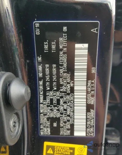 2018 Toyota Highlander Se from USA, damaged, VIN 5TDJZRFH3JS543823